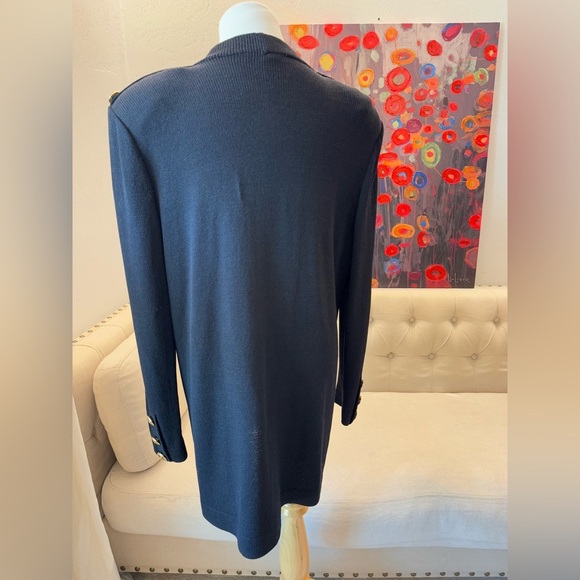 St. John Women’s Black Knit Long V-Neck 6 Buttons Front Cardigan M - Picture 5 of 12